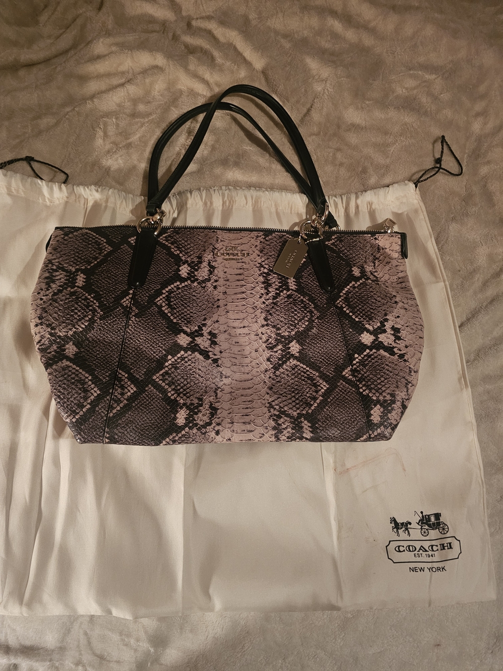 Beautiful Coach Ava tote in Python Embossed Leather
